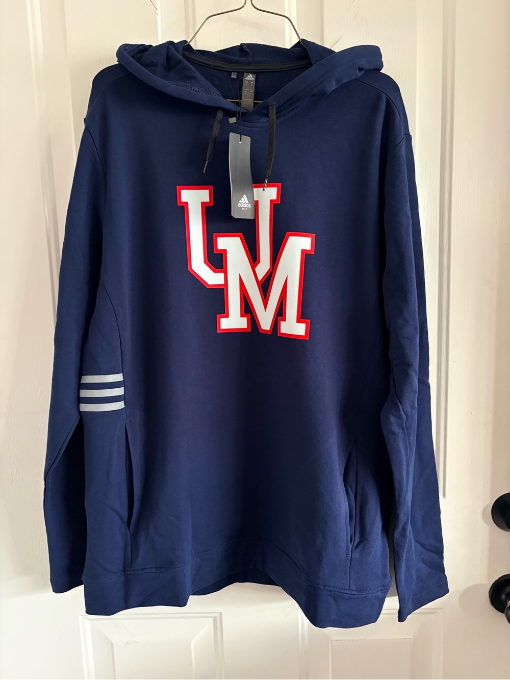 Ole Miss adidas Navy UM Logo Pullover lightweight Hoodie